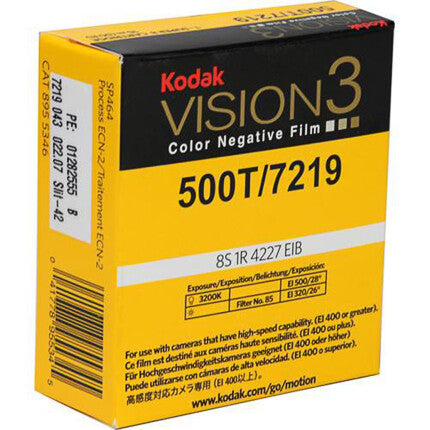 Kodak VISION3 500T Color Negative Film 5219/7219 - Super 8mm 50 ft. Cartridge